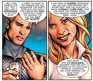 Steve, young again. Sharon, old again. Dude cant catch a break.